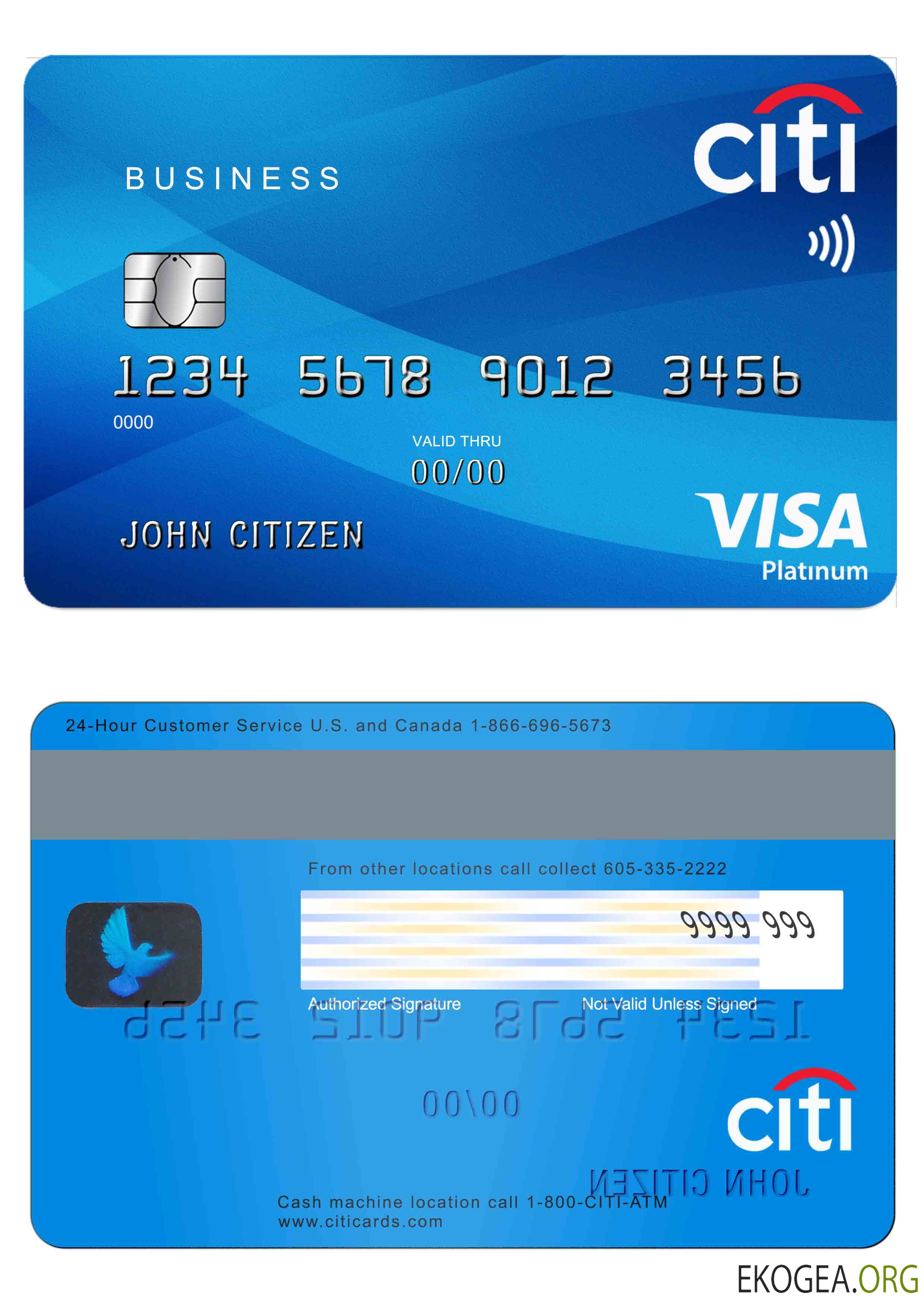 Carte visa platine USA Citibank